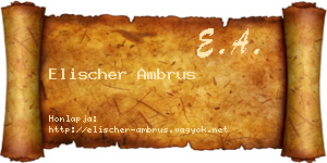 Elischer Ambrus névjegykártya